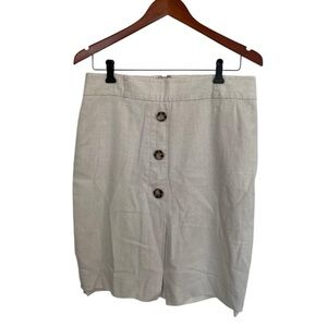 Le Château Linen Cream Skirt size 8